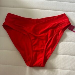 Red Crossover Bikini Bottoms